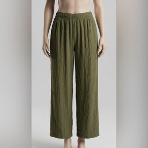 GAP Olive Green Wide Leg Flowy Pants - Size M - Rayon/Nylon Blend